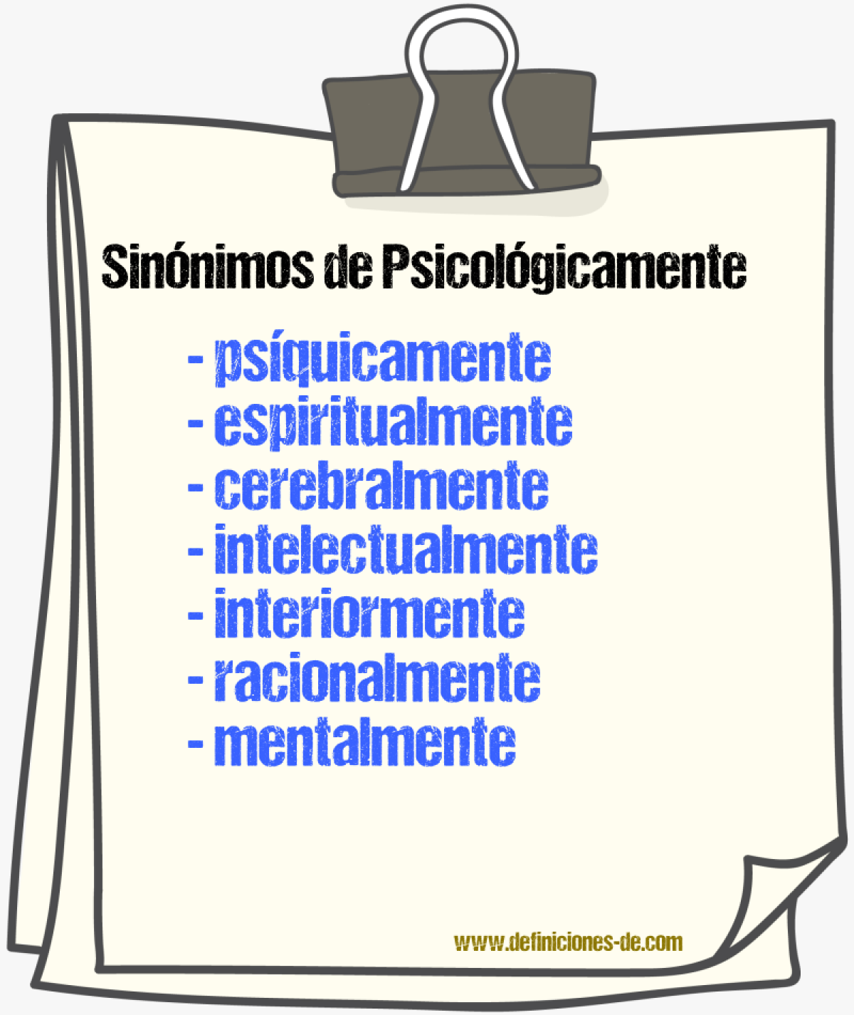 Sinnimos de psicolgicamente