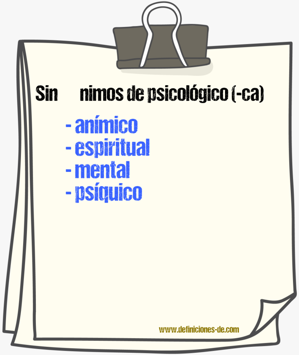 Sinnimos de psicolgico