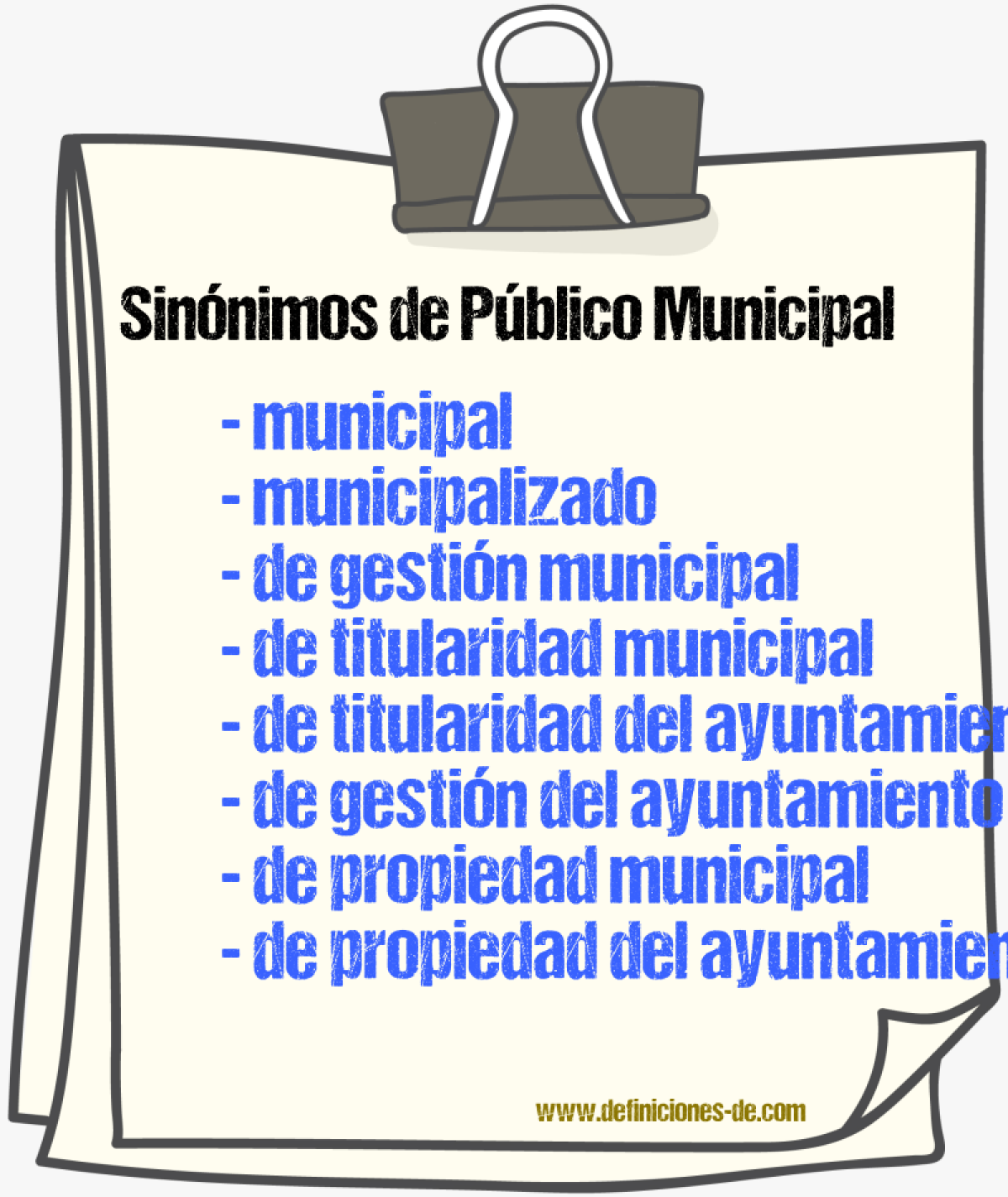 Sinónimos de público municipal