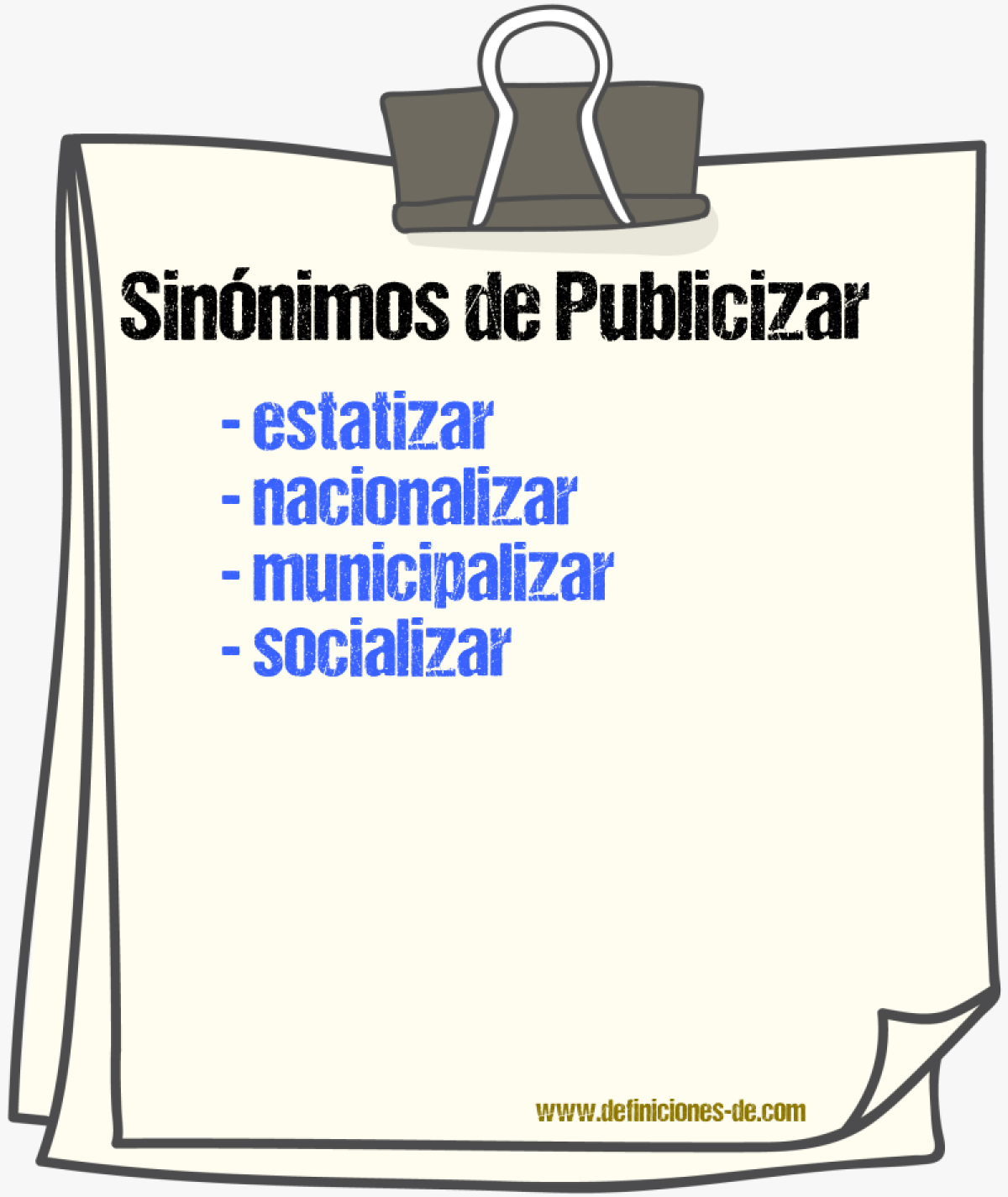 Sinónimos de publicizar
