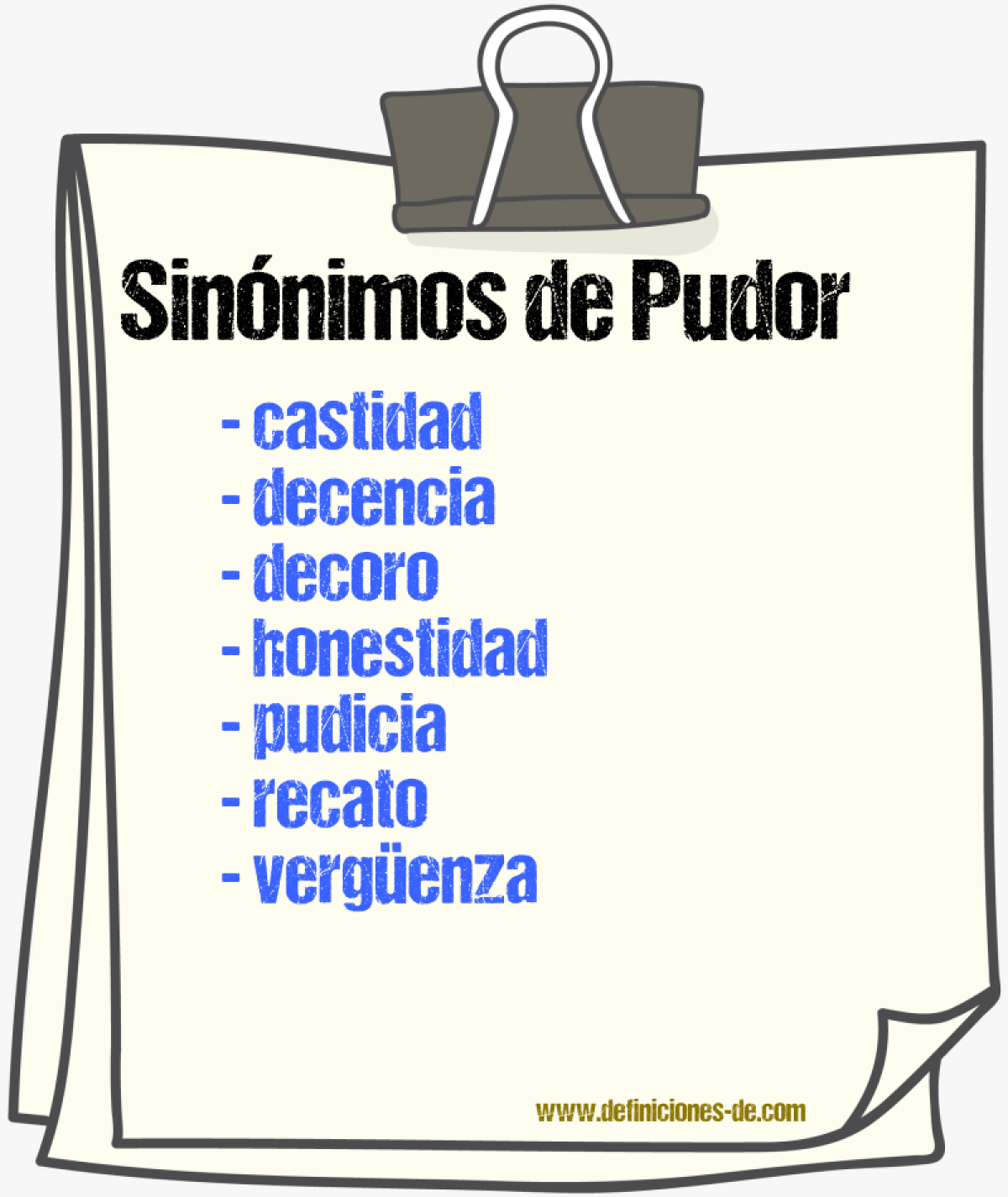 Sinnimos de pudor