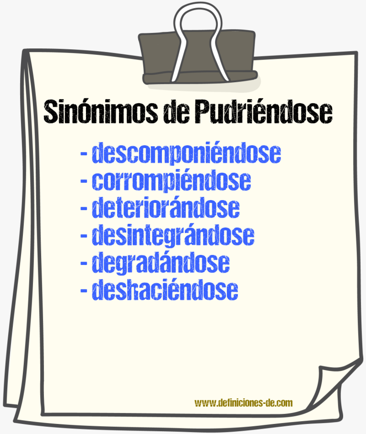 Sinónimos de pudriéndose