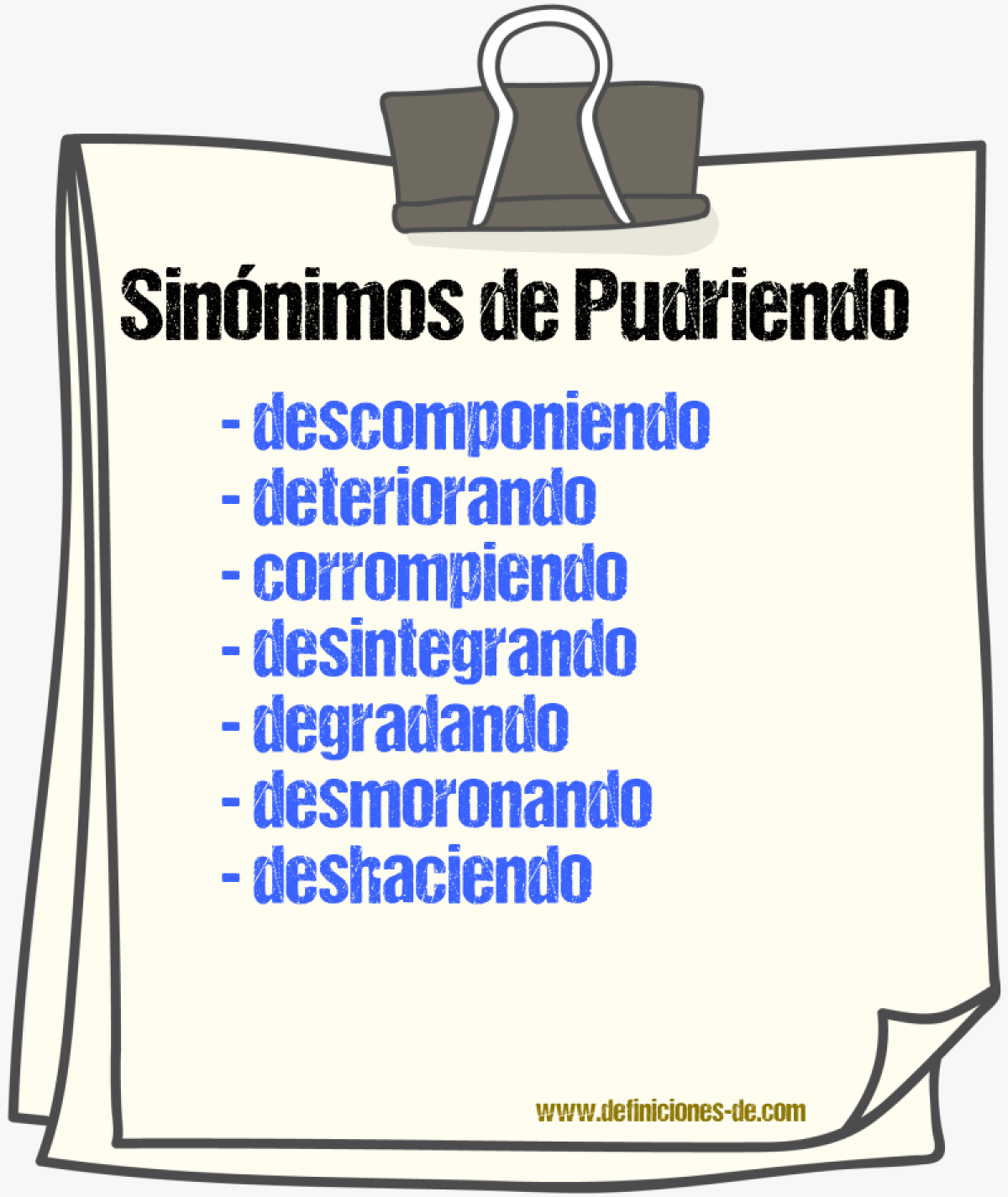 Sinónimos de pudriendo