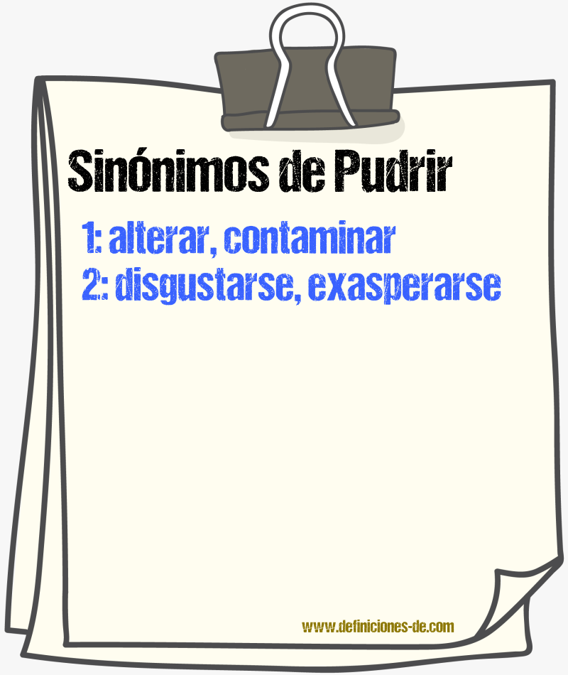 Sinnimos de pudrir