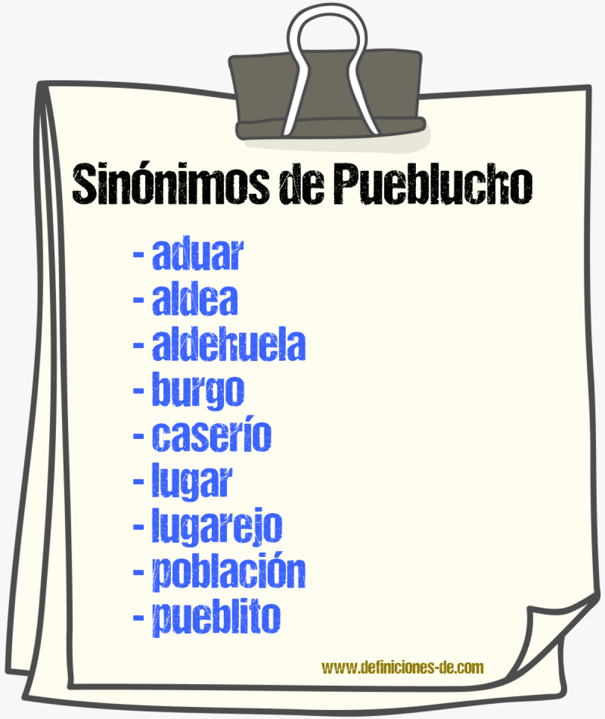 Sinnimos de pueblucho