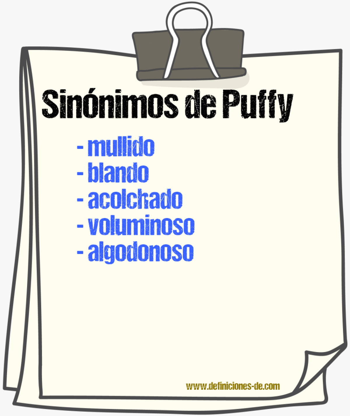 Sinónimos de puffy