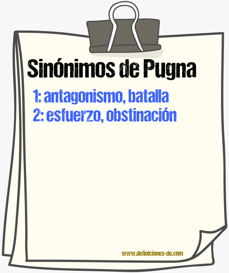 Sinnimos de pugna