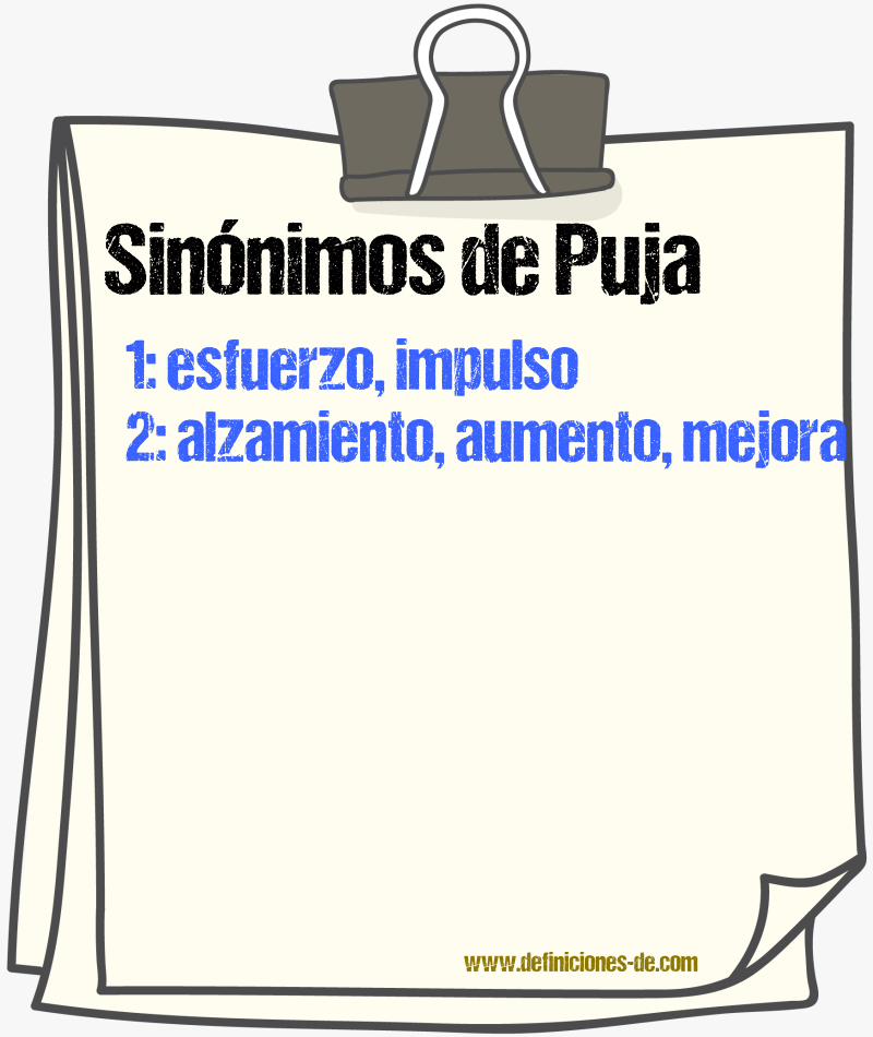 Sinnimos de puja