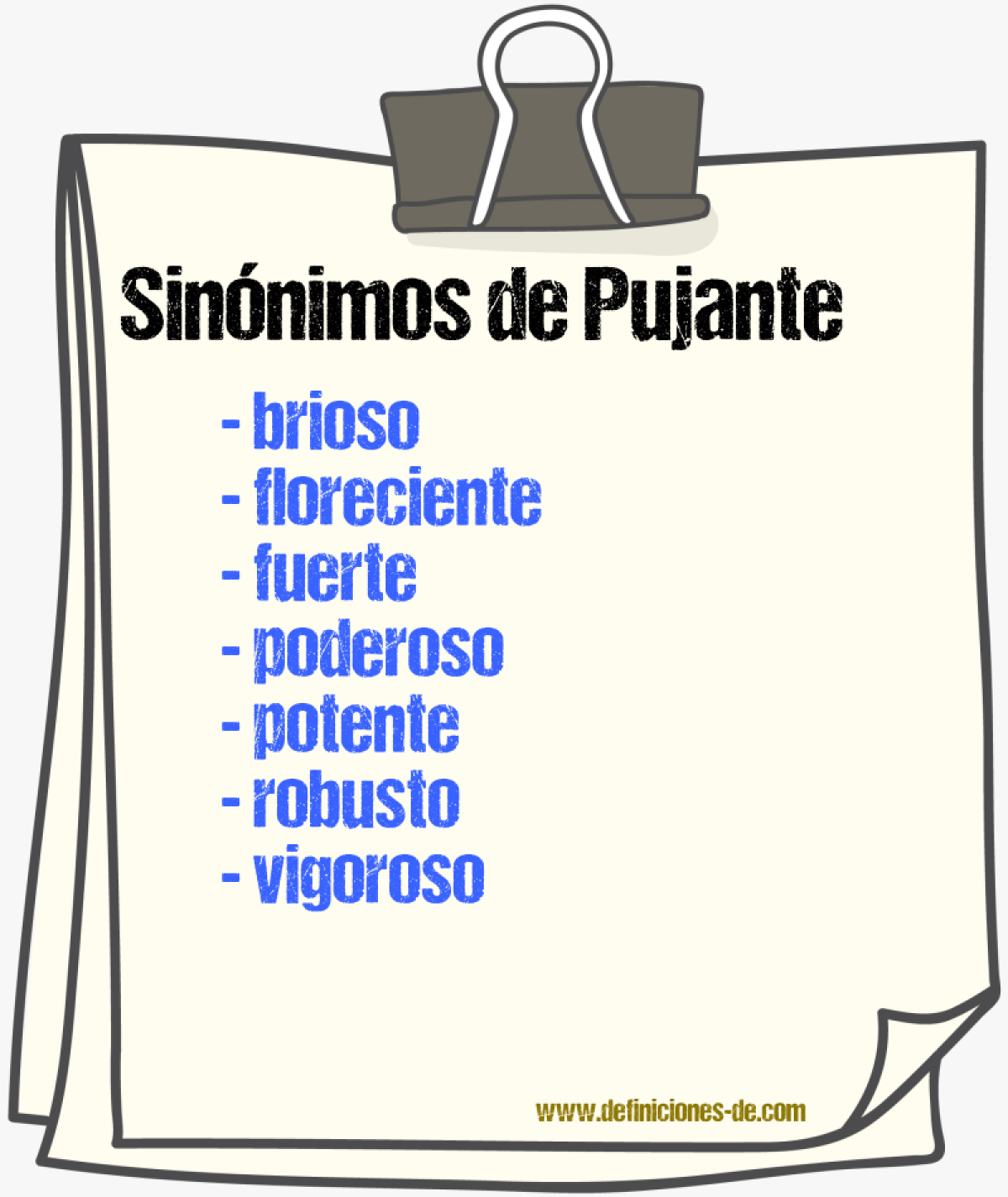 Sinnimos de pujante