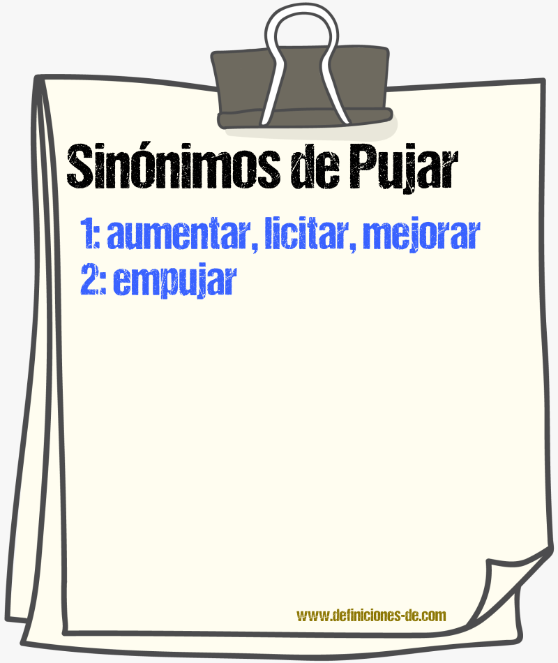 Sinnimos de pujar