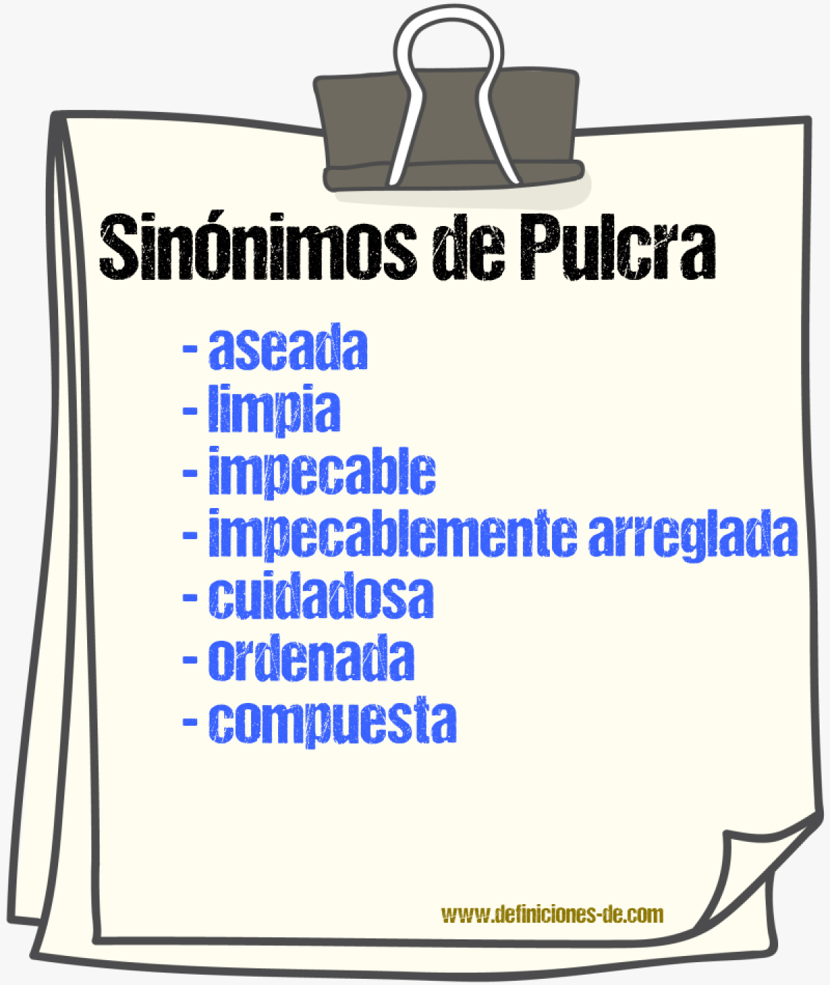 Sinónimos de pulcra