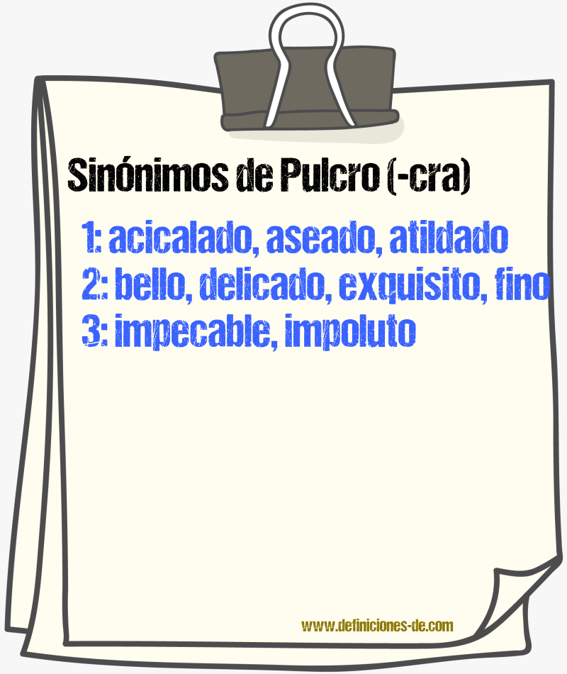 Sinnimos de pulcro