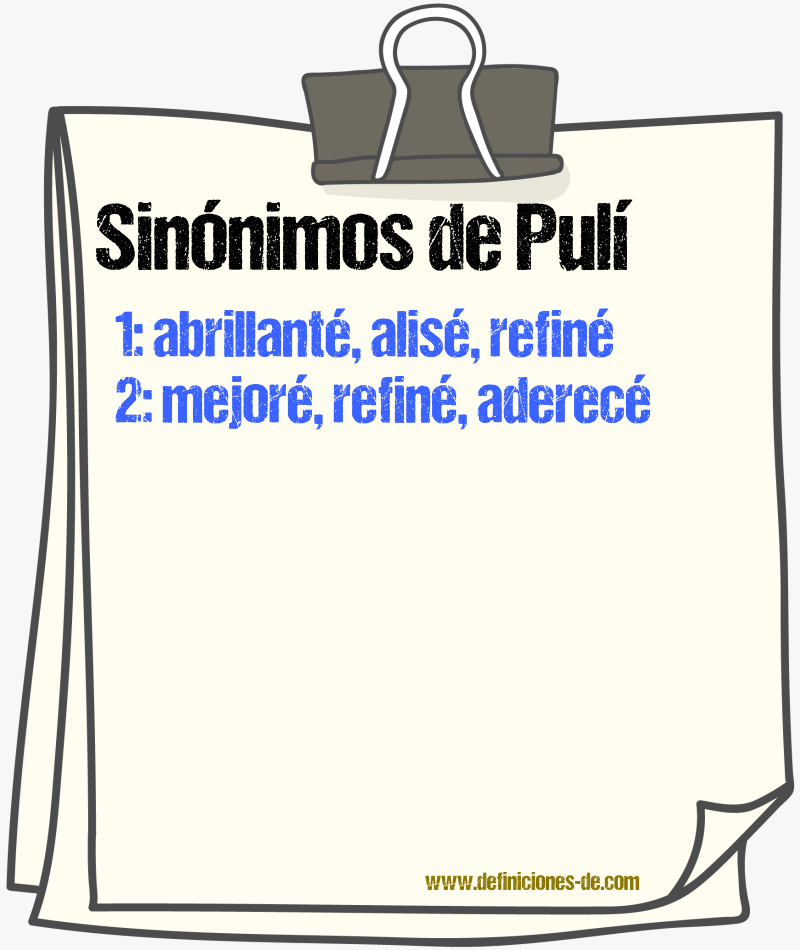 Sinónimos de pulí