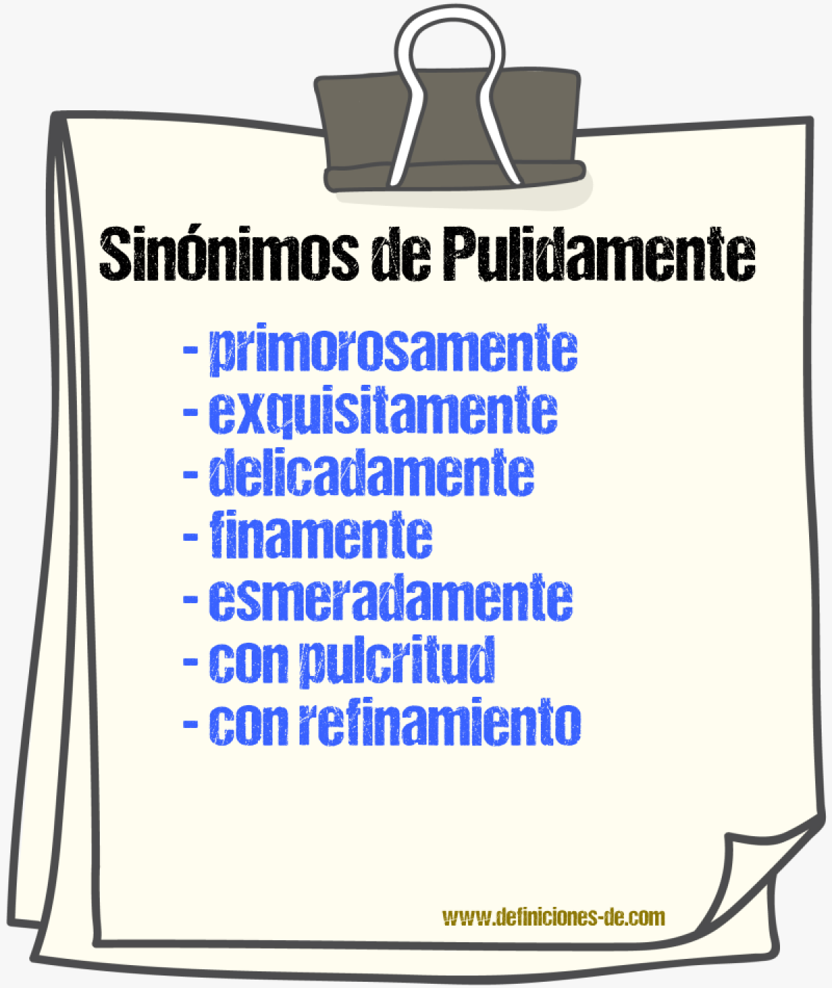Sinónimos de pulidamente