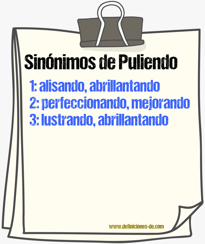 Sinónimos de puliendo