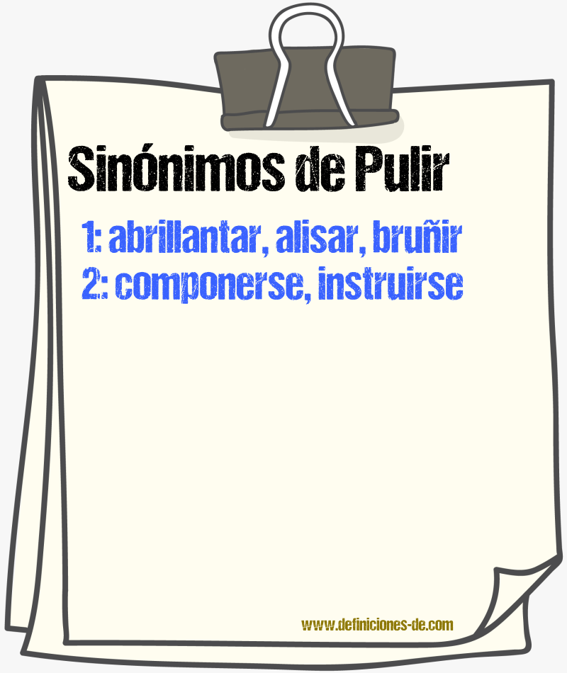 Sinnimos de pulir