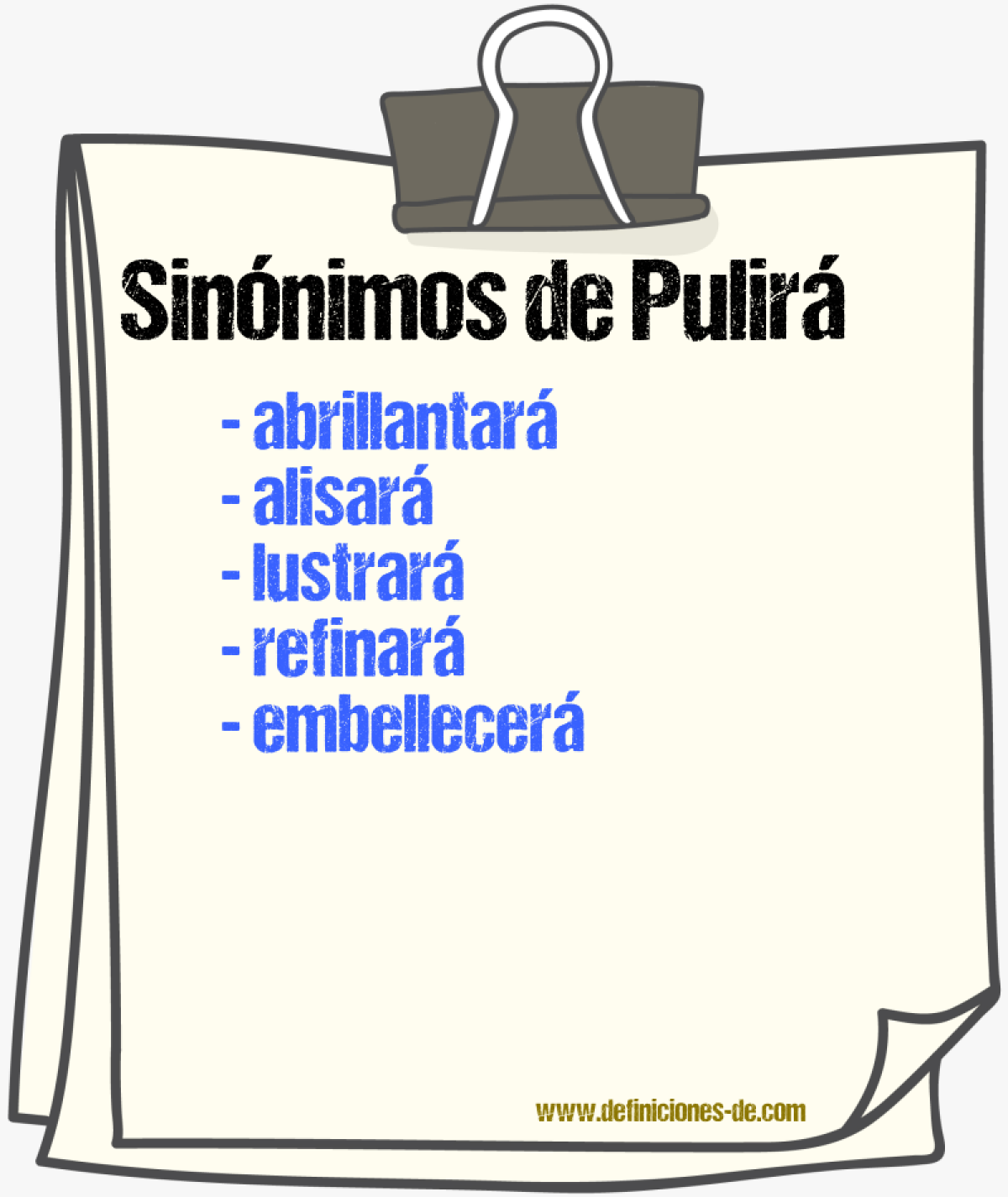 Sinónimos de pulirá