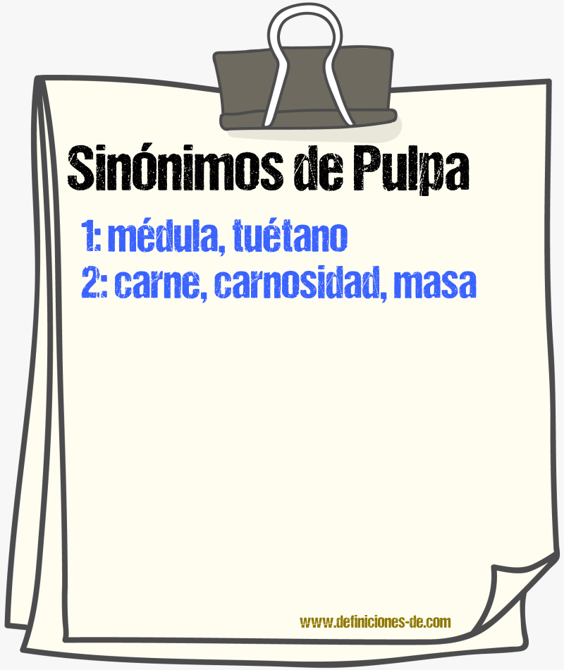 Sinnimos de pulpa