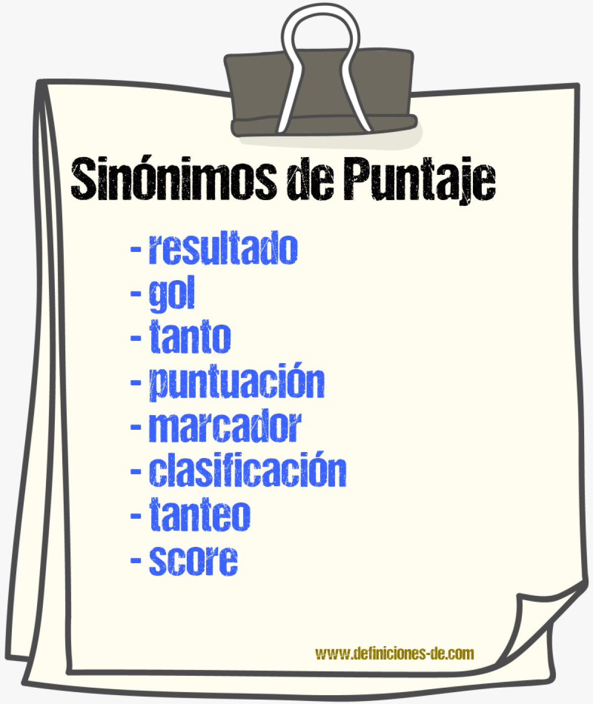 Sinnimos de puntaje