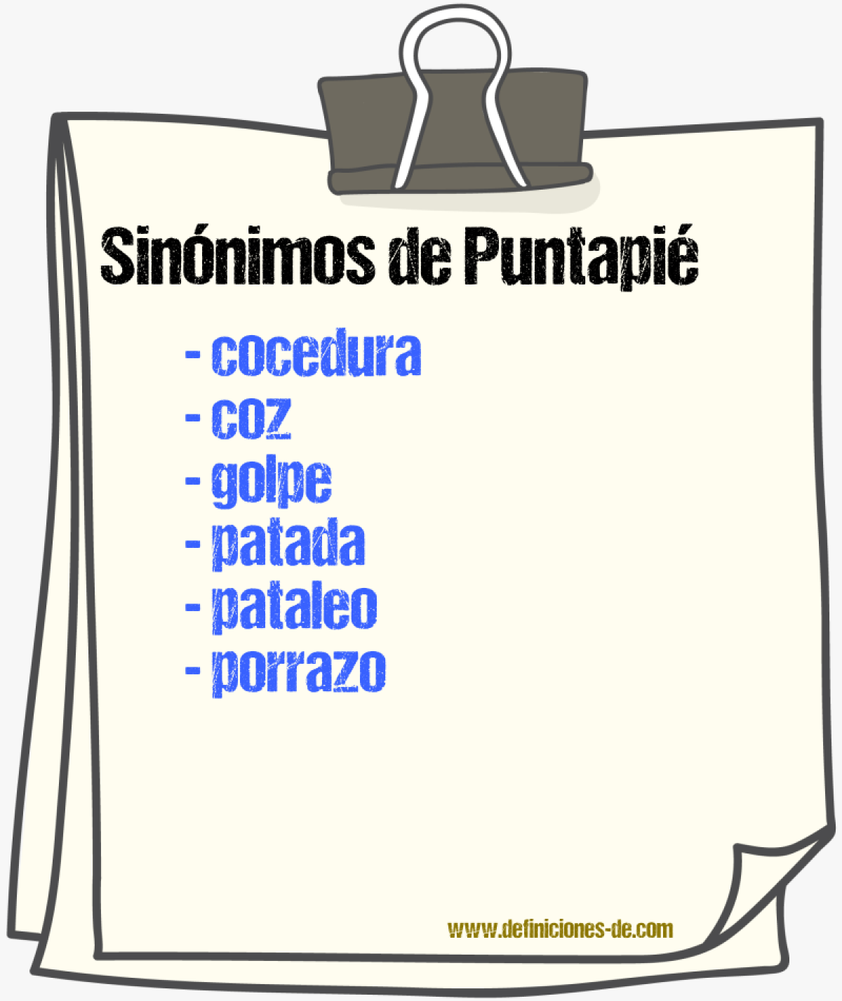 Sinnimos de puntapi