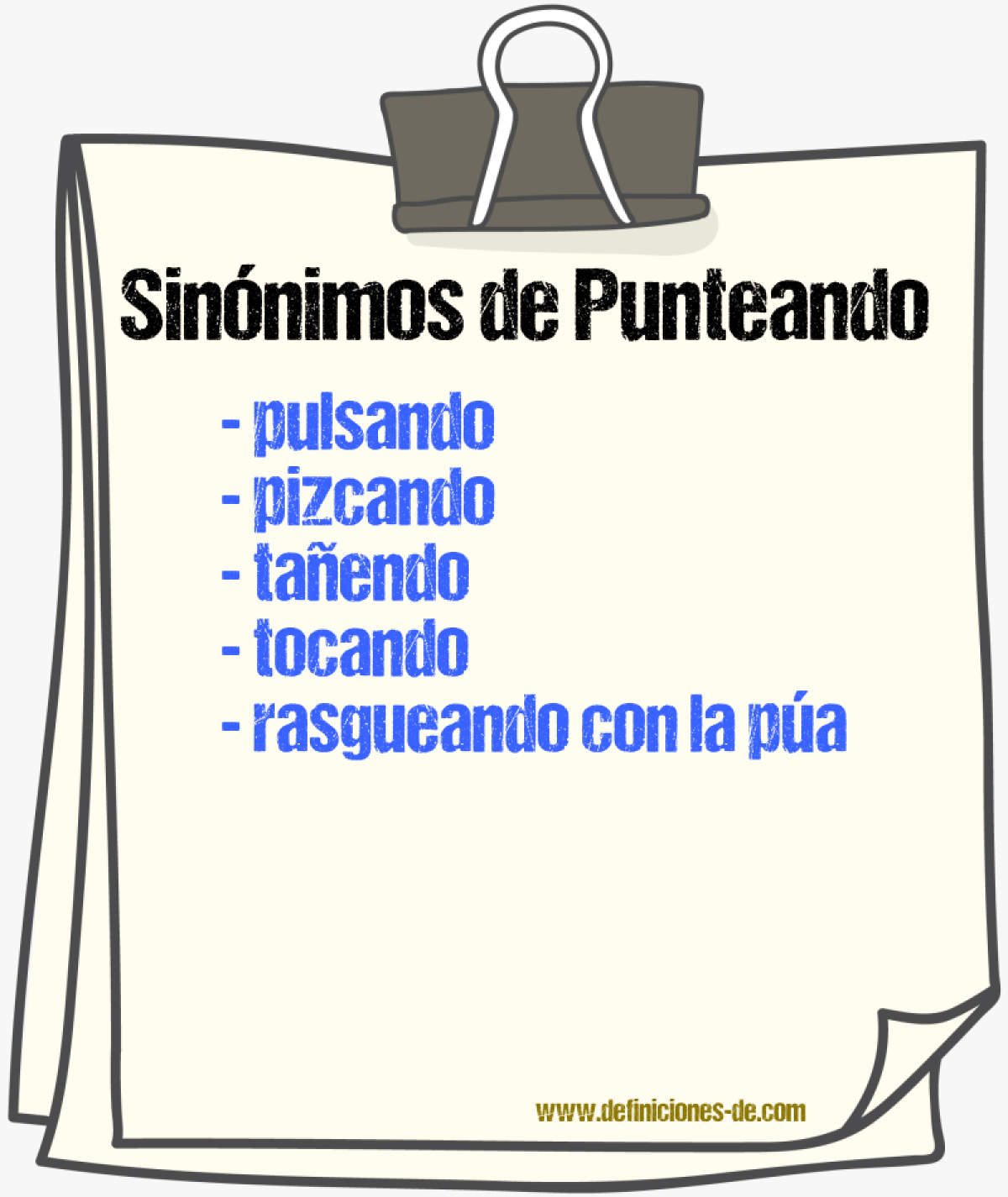 Sinónimos de punteando