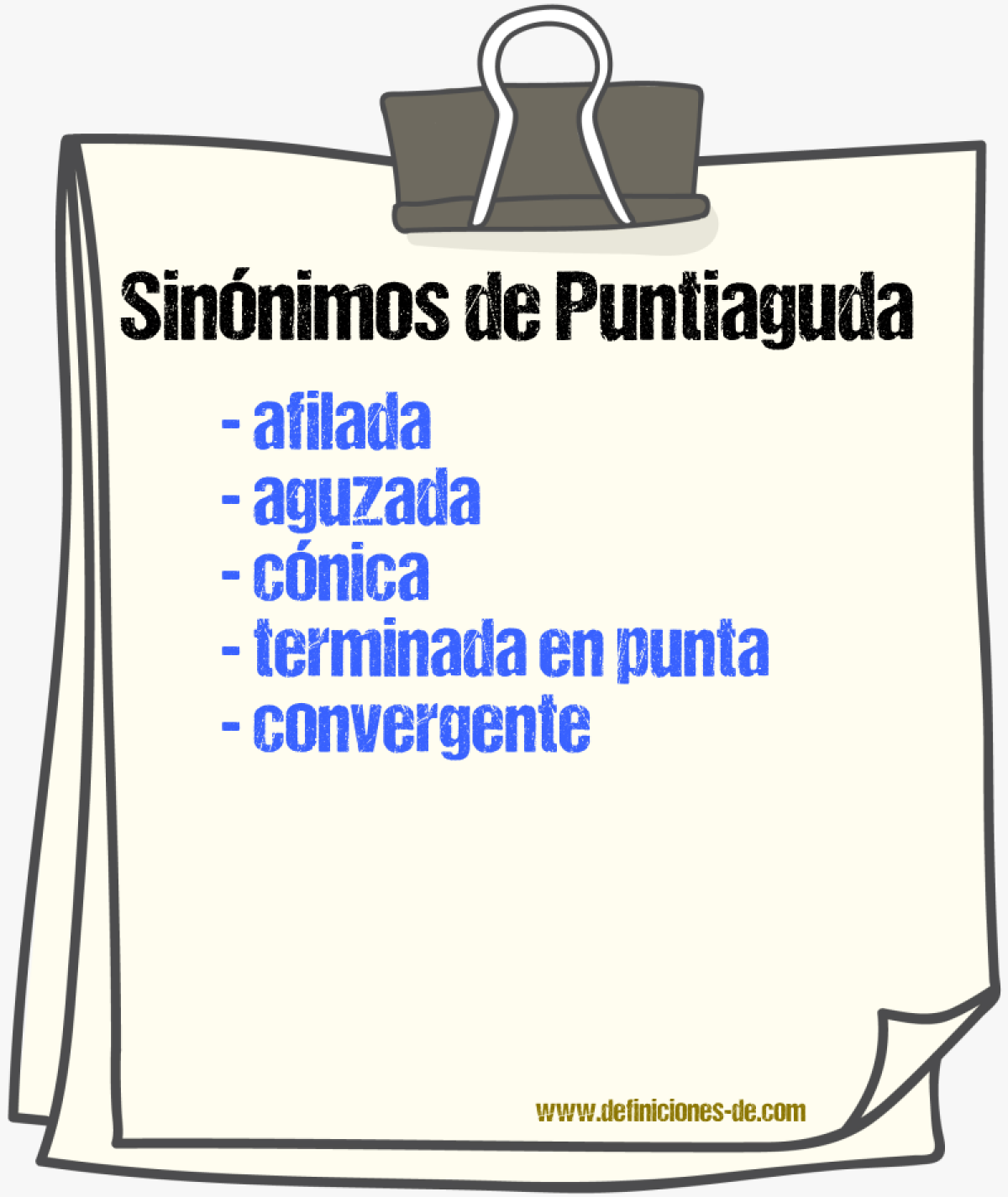 Sinónimos de puntiaguda