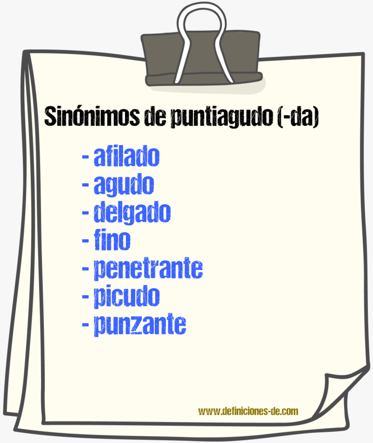 Sinnimos de puntiagudo