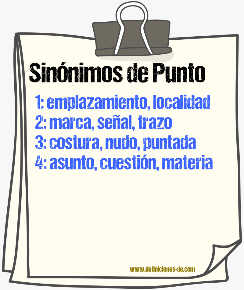 Sinnimos de punto