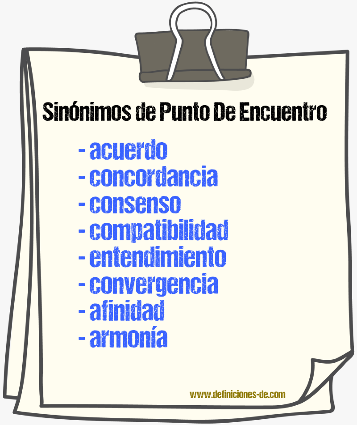 Sinónimos de punto de encuentro