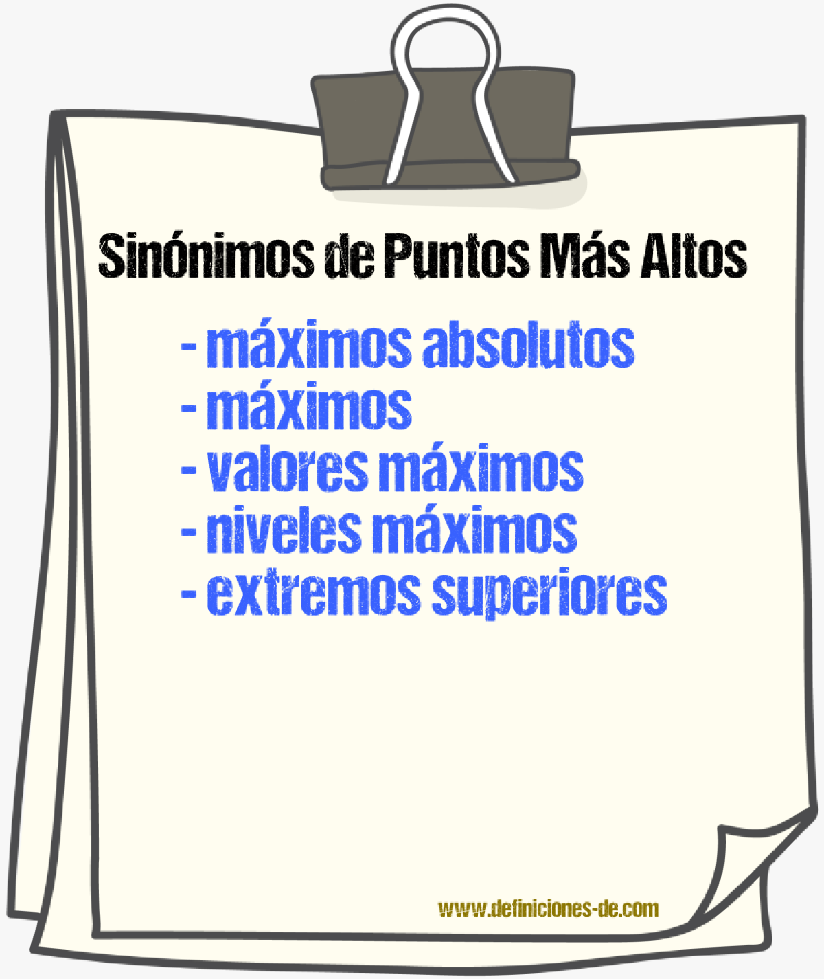 Sinónimos de puntos más altos