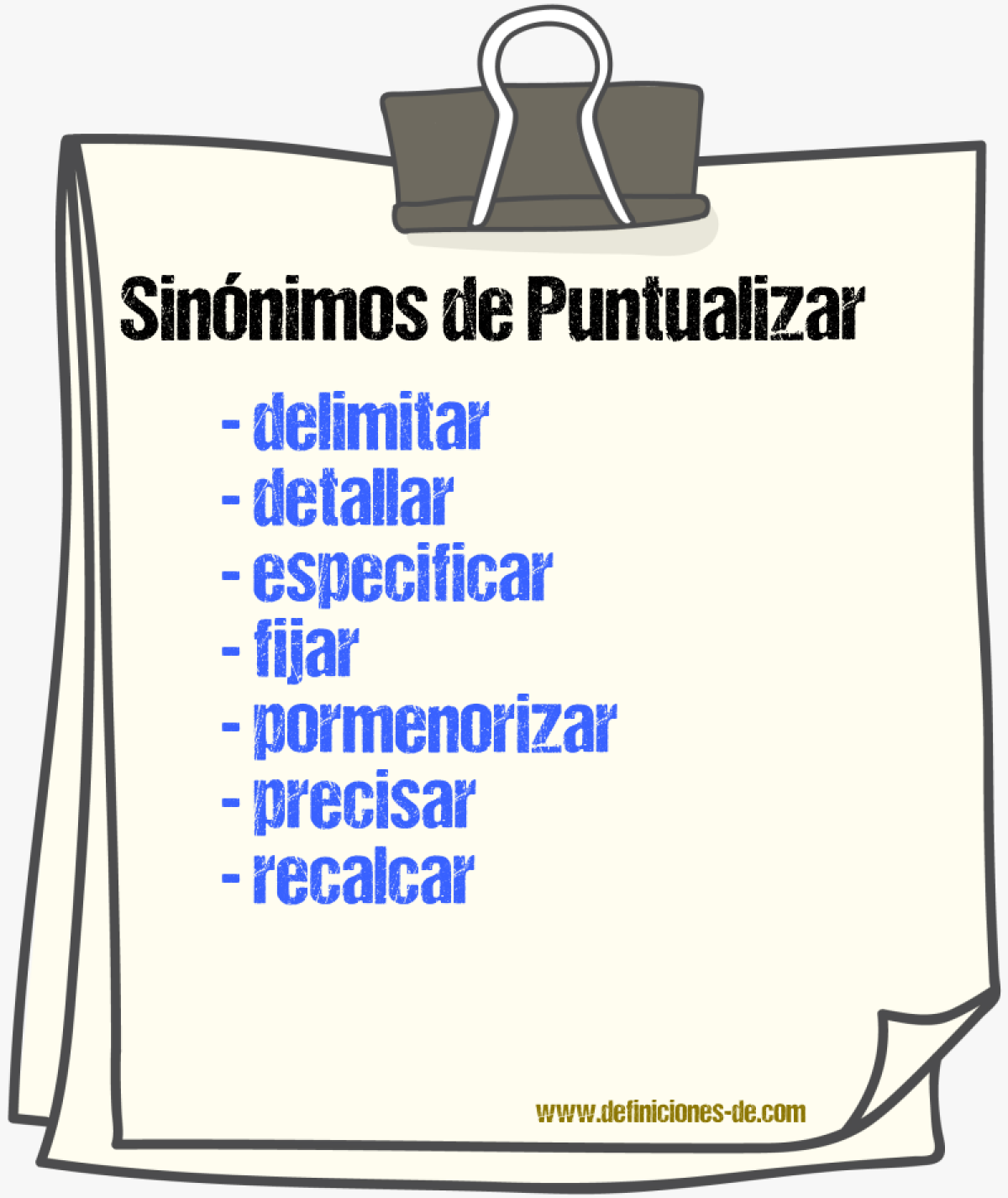 Sinnimos de puntualizar