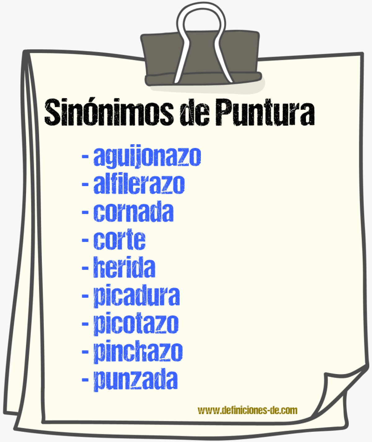 Sinnimos de puntura