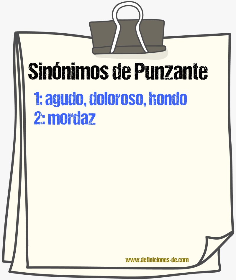 Sinnimos de punzante