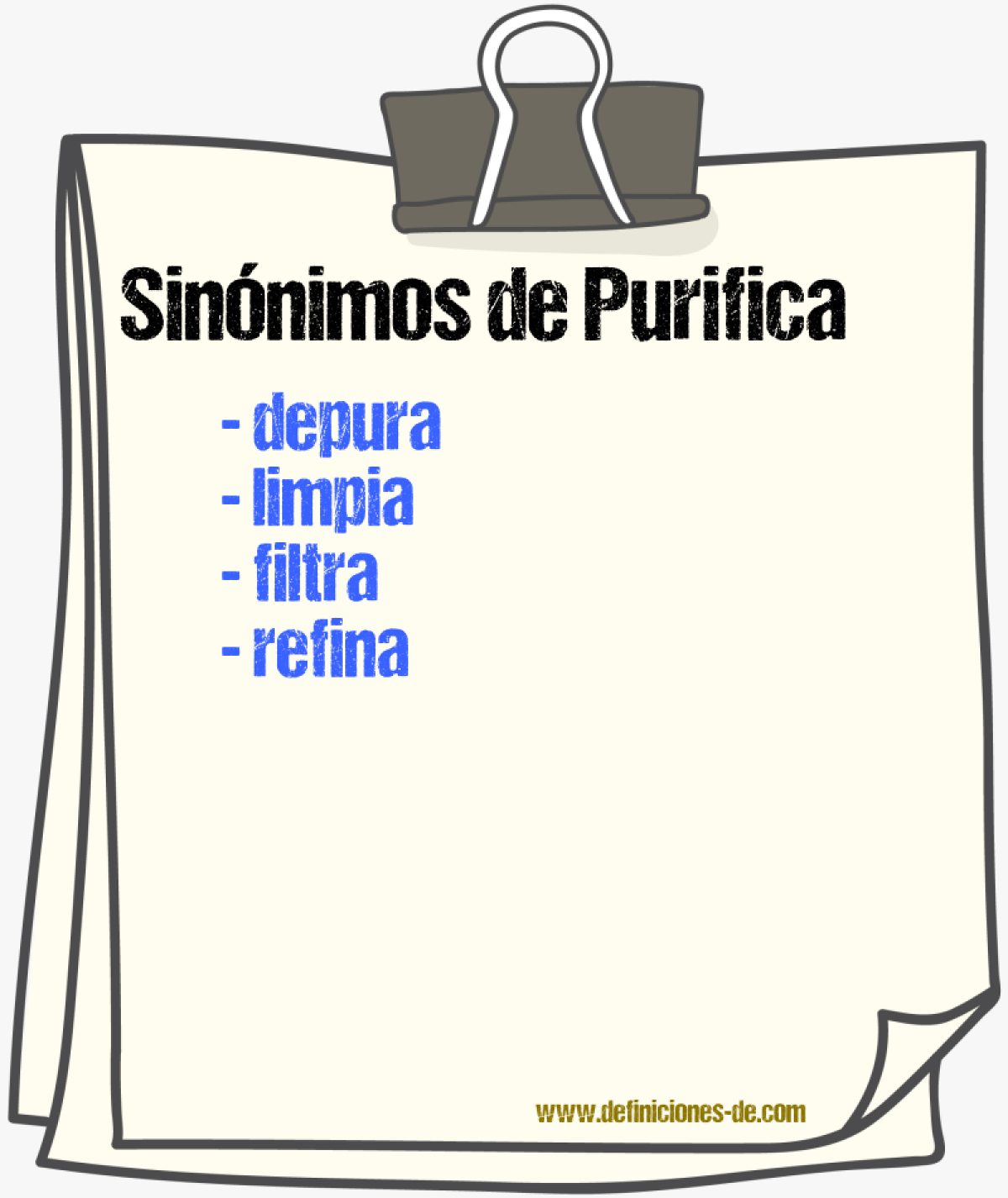 Sinónimos de purifica