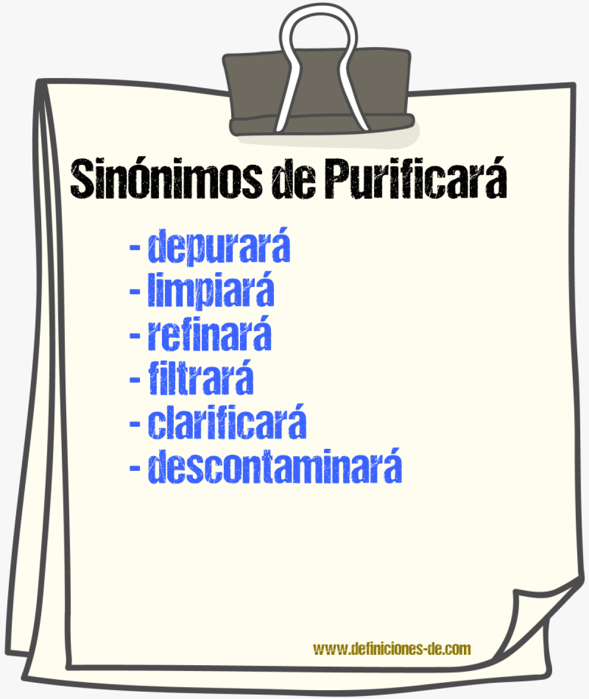 Sinónimos de purificará