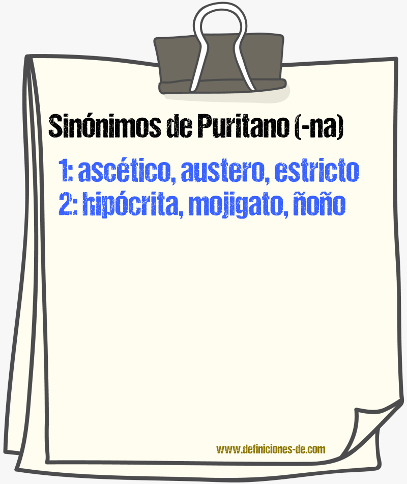 Sinnimos de puritano