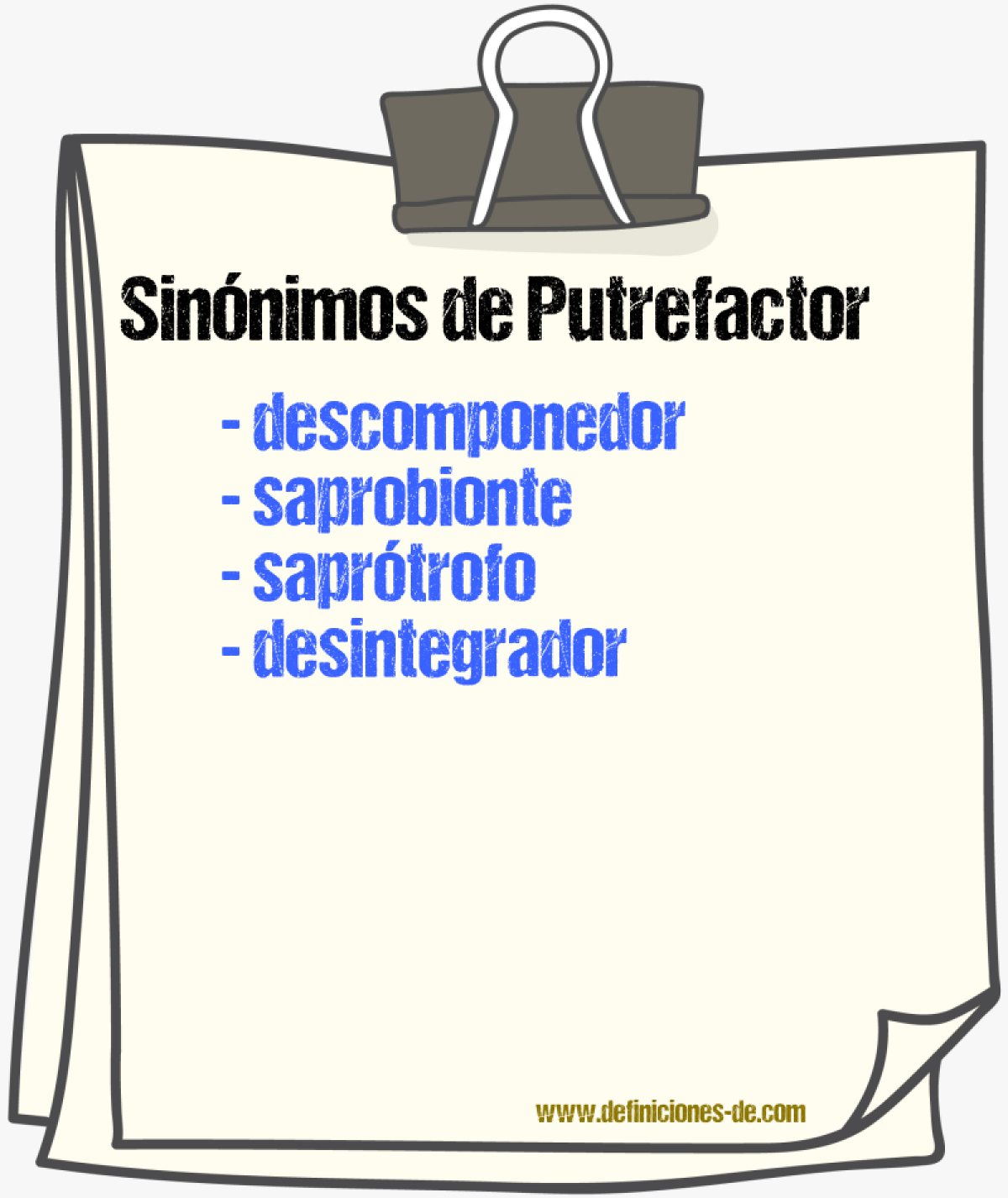 Sinnimos de putrefactor