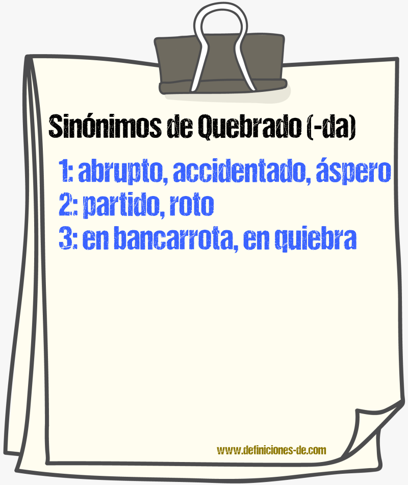 Sinnimos de quebrado