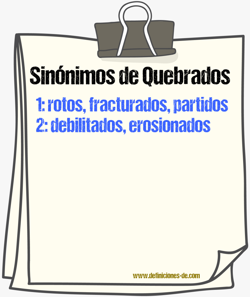 Sinónimos de quebrados