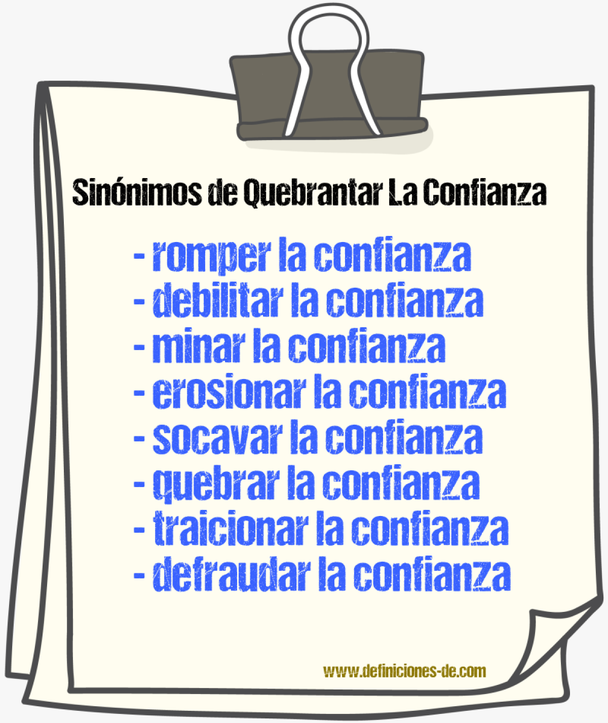 Sinónimos de quebrantar la confianza
