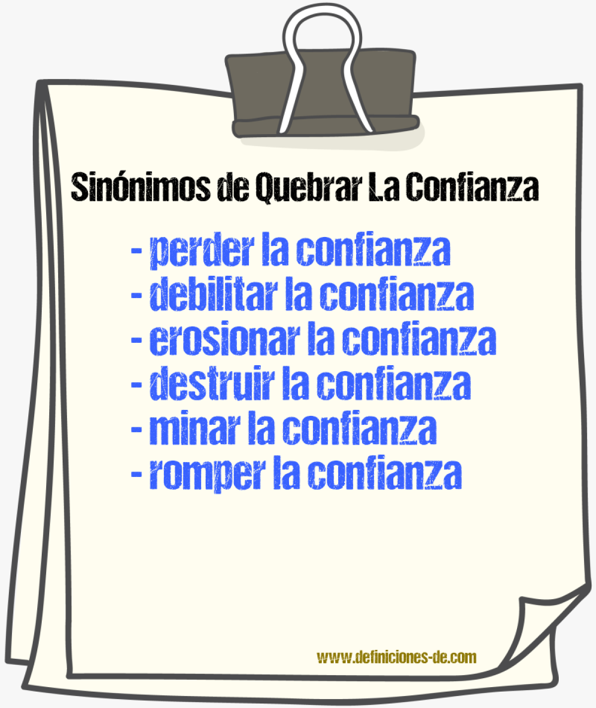 Sinónimos de quebrar la confianza