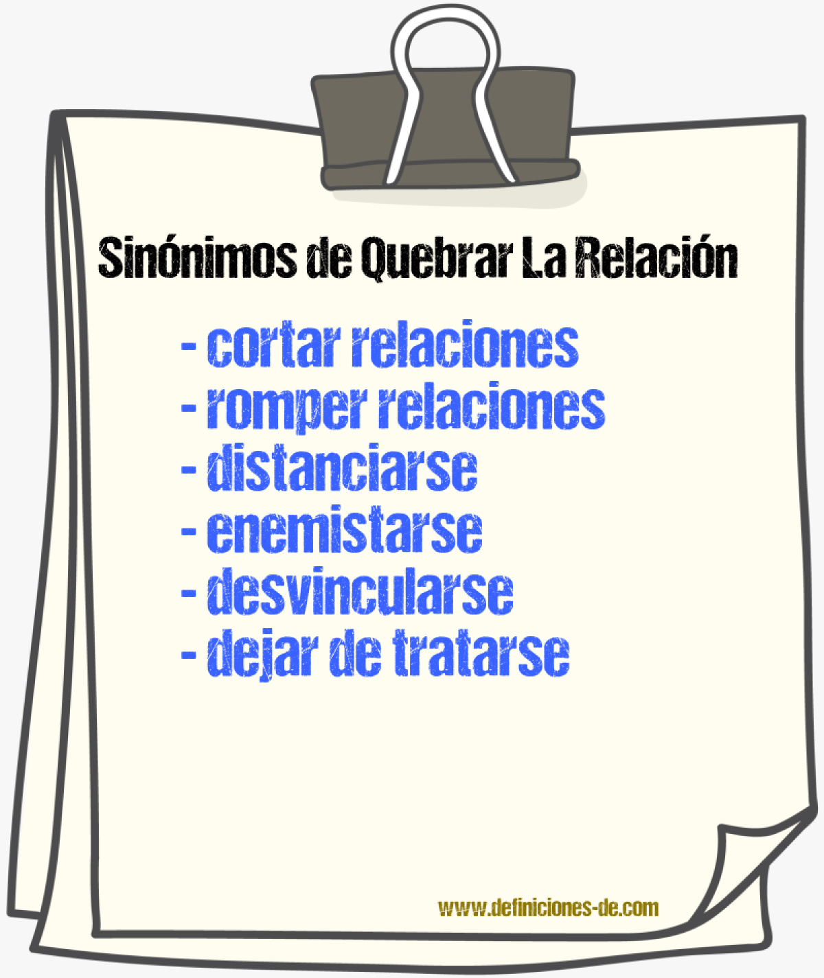 Sinónimos de quebrar la relación