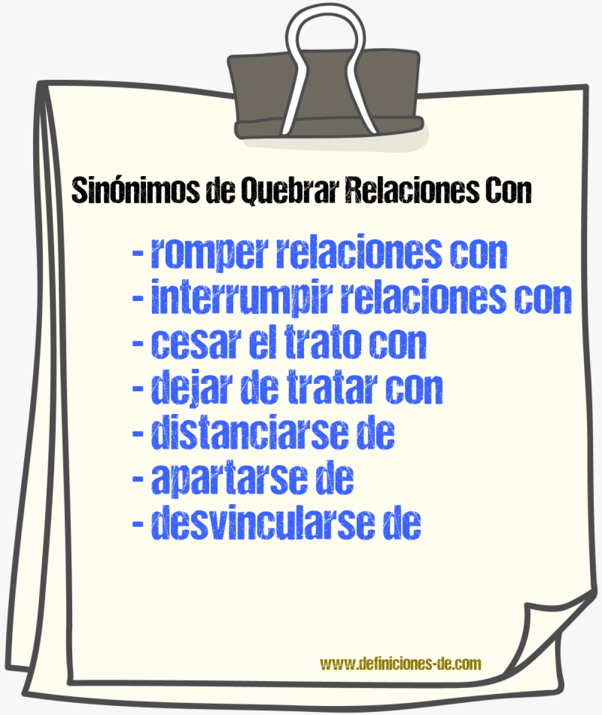 Sinónimos de quebrar relaciones con