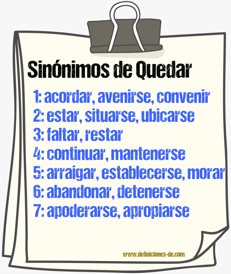 Sinnimos de quedar