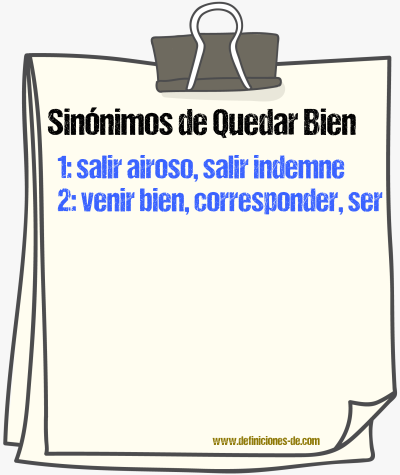 Sinónimos de quedar bien