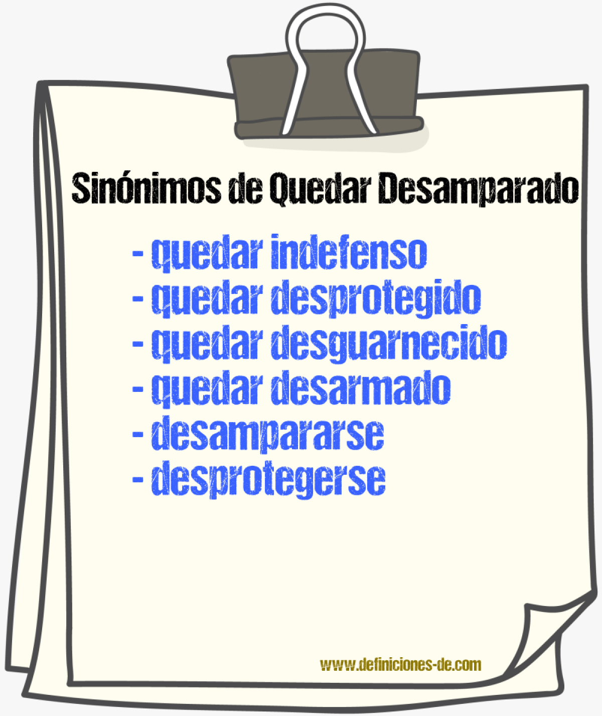 Sinónimos de quedar desamparado