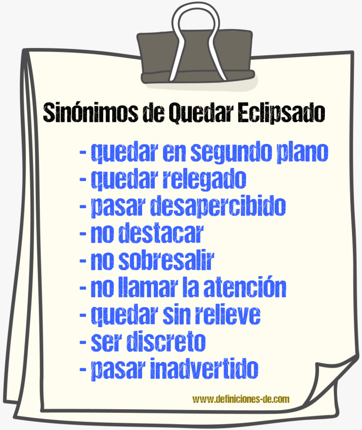 Sinónimos de quedar eclipsado