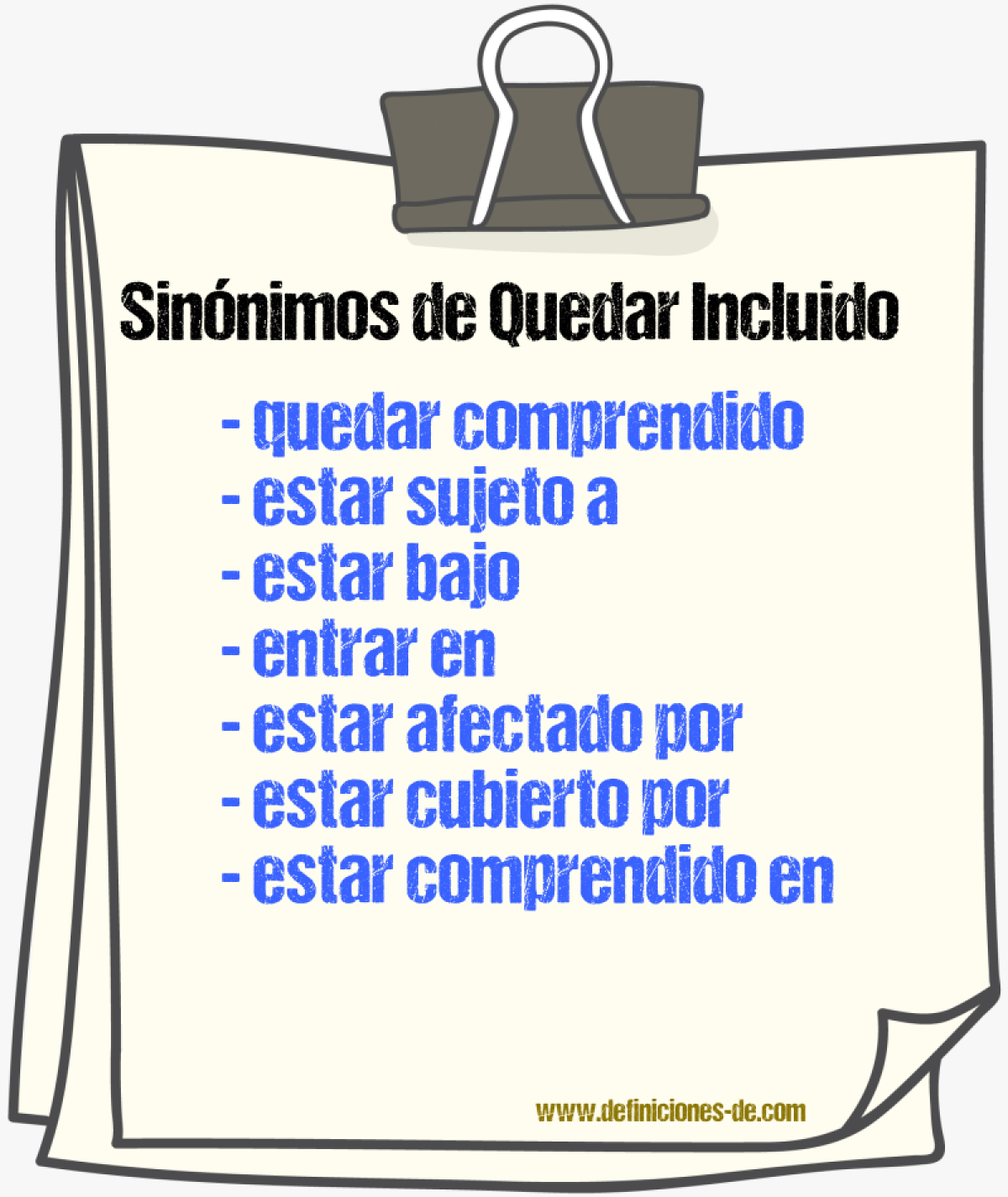 Sinónimos de quedar incluido