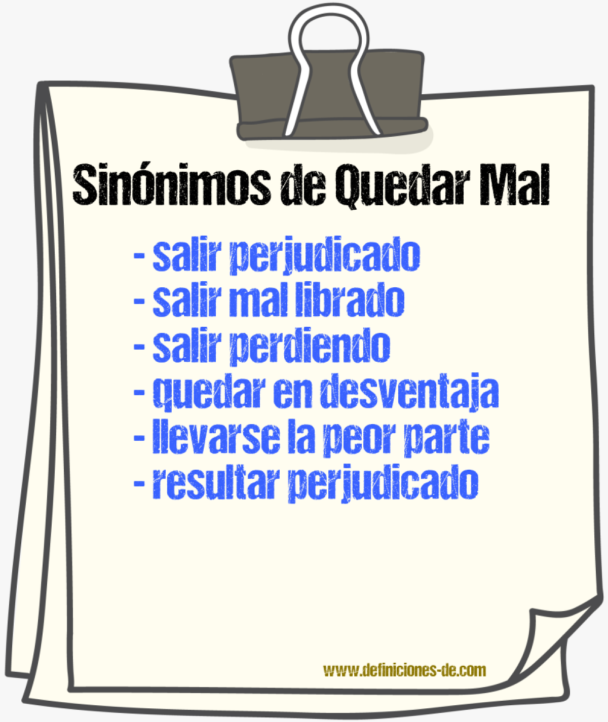 Sinónimos de quedar mal