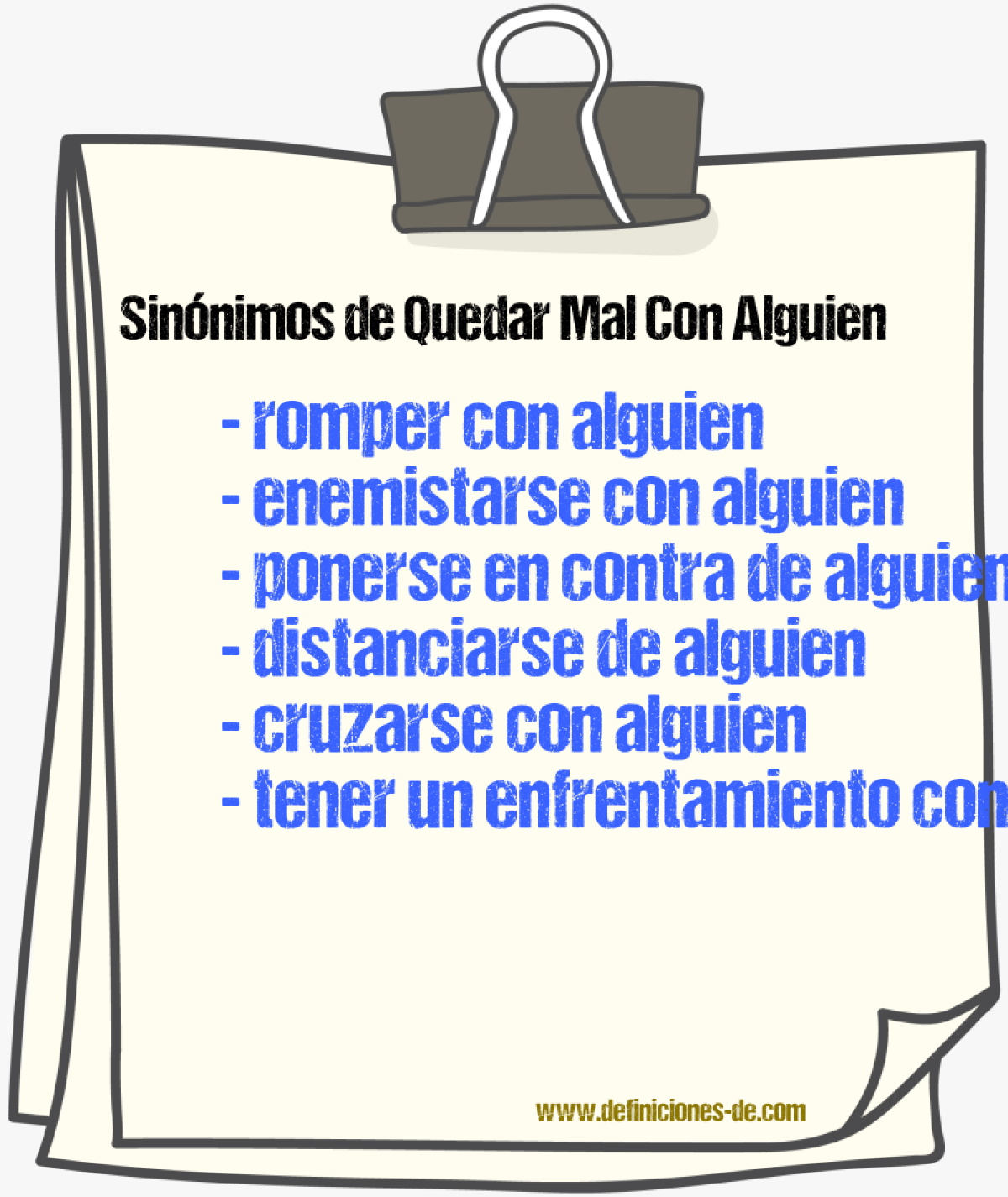 Sinónimos de quedar mal con alguien